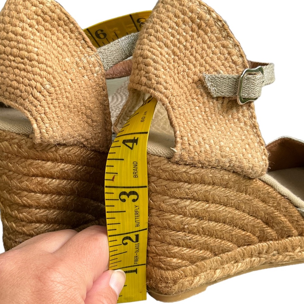 Viscata Women’s Satuna Canvas Wedges Silver Cream Jute Espadrille Closed… - Picture 14 of 16